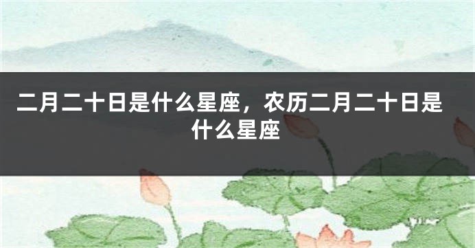 二月二十日是什么星座，农历二月二十日是什么星座