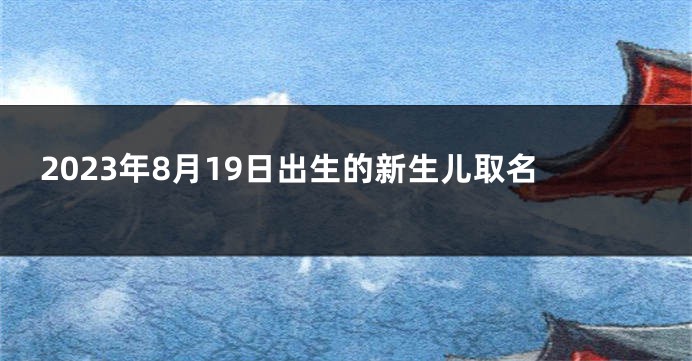 2023年8月19日出生的新生儿取名