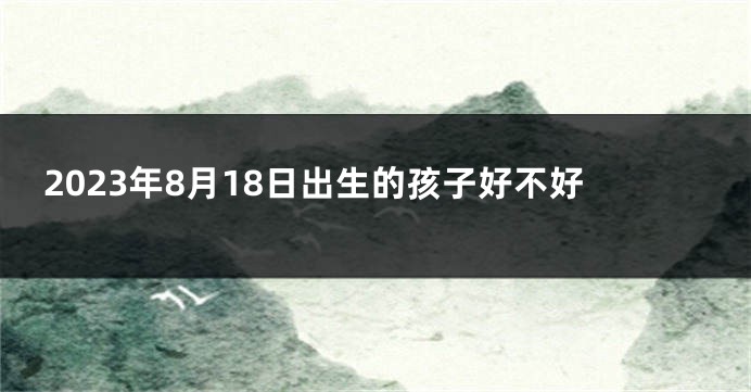 2023年8月18日出生的孩子好不好