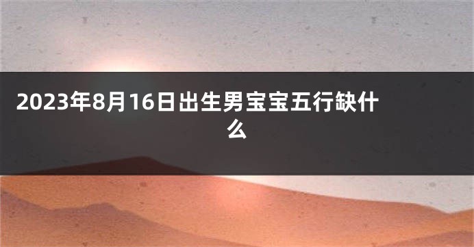 2023年8月16日出生男宝宝五行缺什么