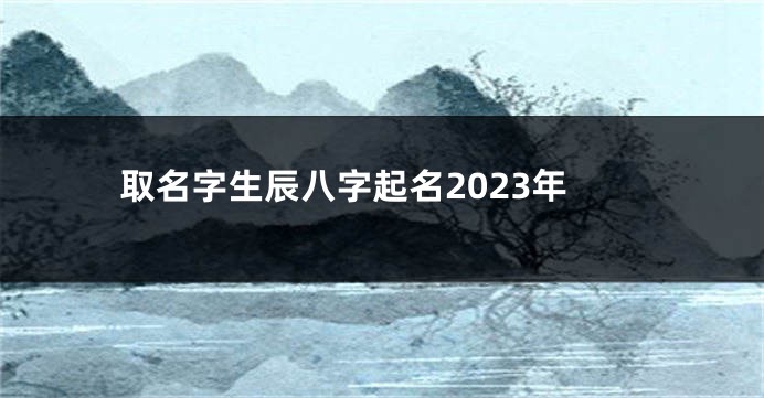 取名字生辰八字起名2023年