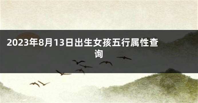2023年8月13日出生女孩五行属性查询