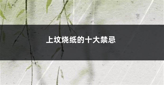 上坟烧纸的十大禁忌