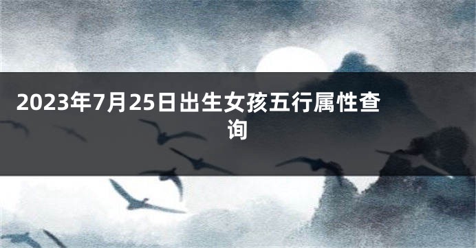 2023年7月25日出生女孩五行属性查询