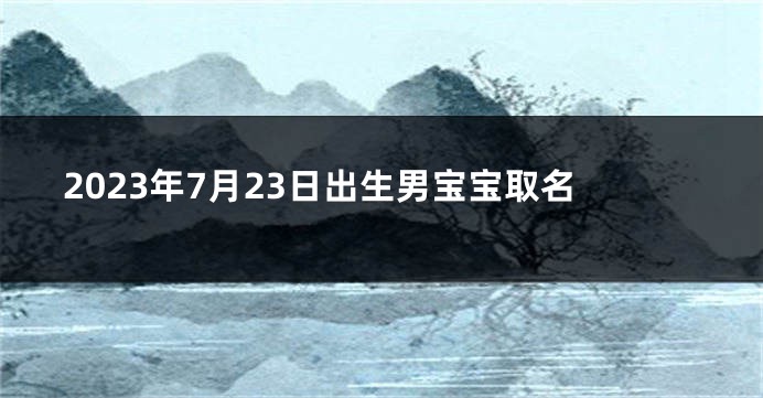 2023年7月23日出生男宝宝取名