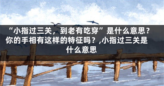 “小指过三关，到老有吃穿”是什么意思？你的手相有这样的特征吗？,小指过三关是什么意思