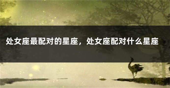 处女座最配对的星座，处女座配对什么星座