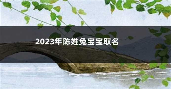 2023年陈姓兔宝宝取名