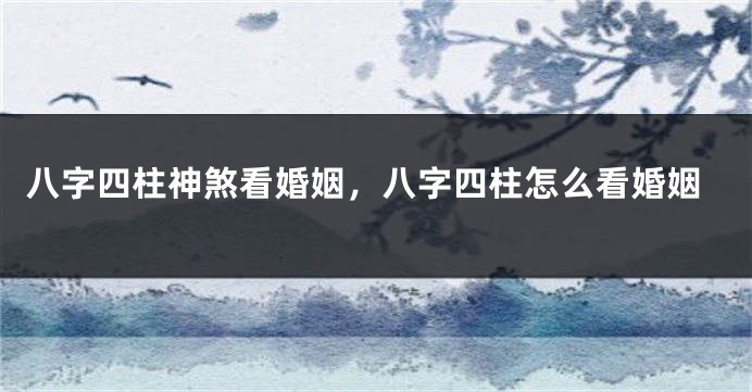 八字四柱神煞看婚姻，八字四柱怎么看婚姻
