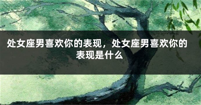 处女座男喜欢你的表现，处女座男喜欢你的表现是什么