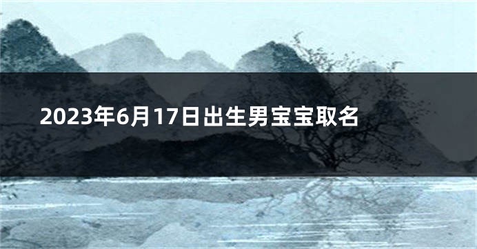 2023年6月17日出生男宝宝取名