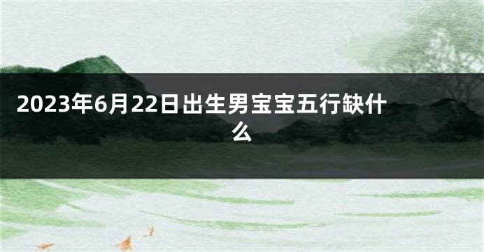 2023年6月22日出生男宝宝五行缺什么