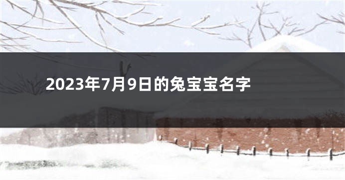 2023年7月9日的兔宝宝名字