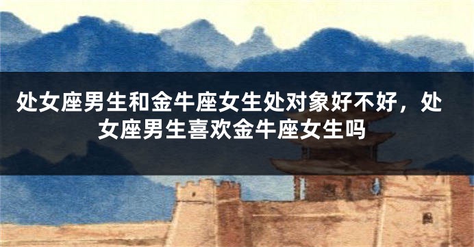 处女座男生和金牛座女生处对象好不好，处女座男生喜欢金牛座女生吗