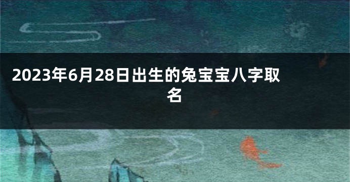 2023年6月28日出生的兔宝宝八字取名