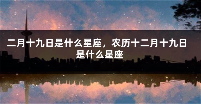 二月十九日是什么星座，农历十二月十九日是什么星座