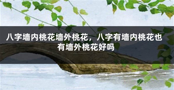 八字墙内桃花墙外桃花，八字有墙内桃花也有墙外桃花好吗
