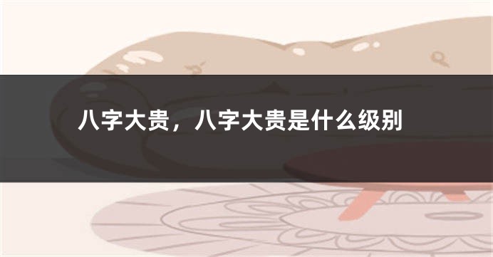 八字大贵，八字大贵是什么级别