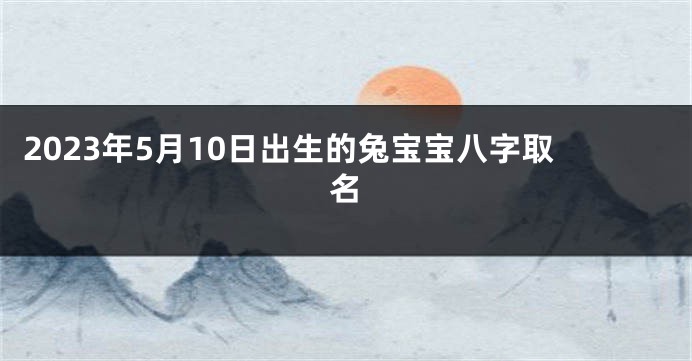 2023年5月10日出生的兔宝宝八字取名