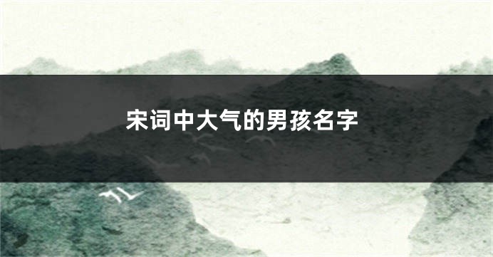 宋词中大气的男孩名字