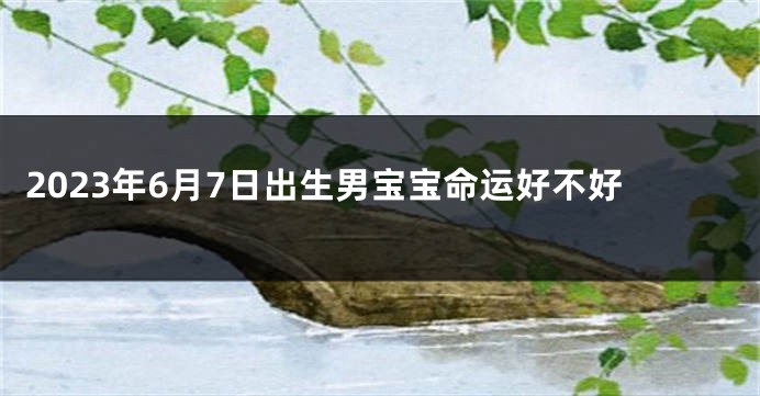 2023年6月7日出生男宝宝命运好不好