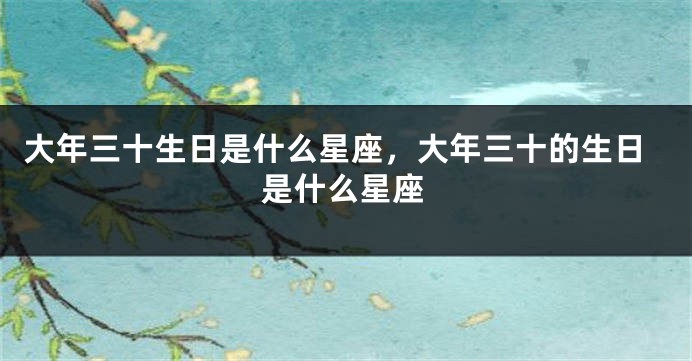 大年三十生日是什么星座，大年三十的生日是什么星座