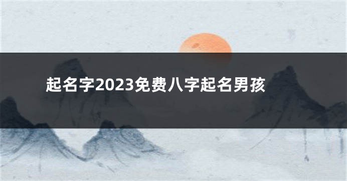 起名字2023免费八字起名男孩