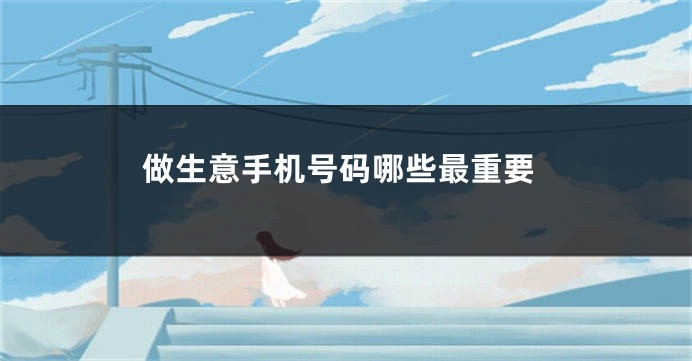 做生意手机号码哪些最重要
