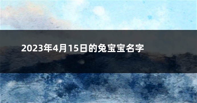 2023年4月15日的兔宝宝名字