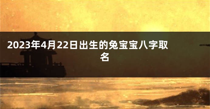 2023年4月22日出生的兔宝宝八字取名