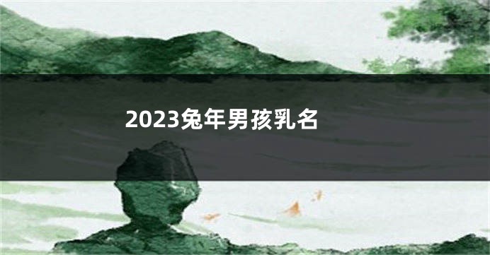 2023兔年男孩乳名