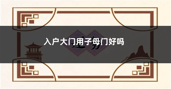 入户大门用子母门好吗