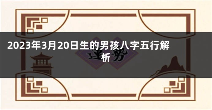 2023年3月20日生的男孩八字五行解析