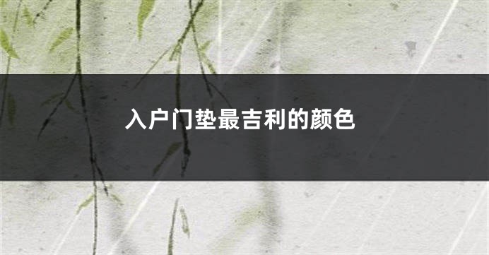 入户门垫最吉利的颜色