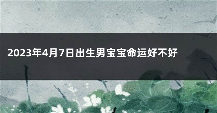 2023年4月7日出生男宝宝命运好不好