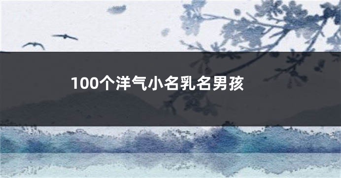 100个洋气小名乳名男孩