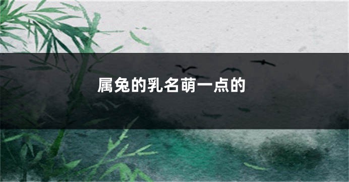 属兔的乳名萌一点的