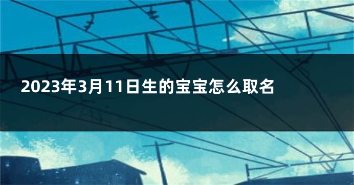 2023年3月11日生的宝宝怎么取名