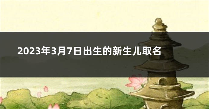 2023年3月7日出生的新生儿取名