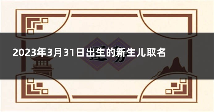2023年3月31日出生的新生儿取名