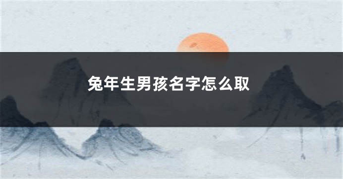 兔年生男孩名字怎么取