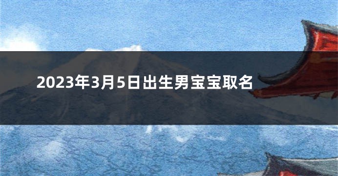 2023年3月5日出生男宝宝取名