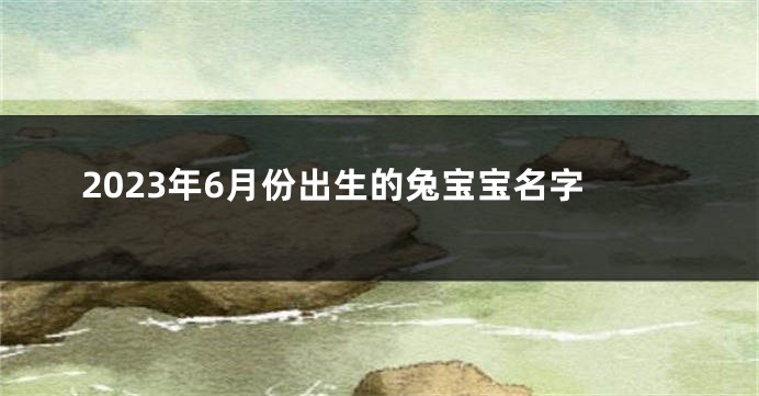 2023年6月份出生的兔宝宝名字