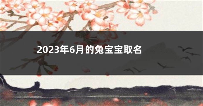 2023年6月的兔宝宝取名