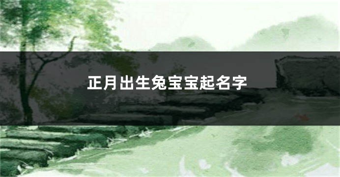 正月出生兔宝宝起名字