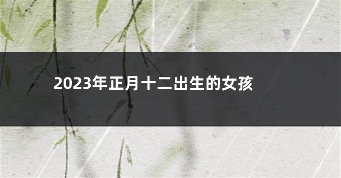 2023年正月十二出生的女孩