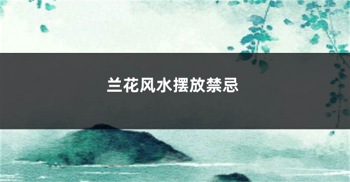 兰花风水摆放禁忌