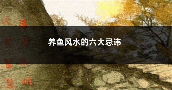 养鱼风水的六大忌讳