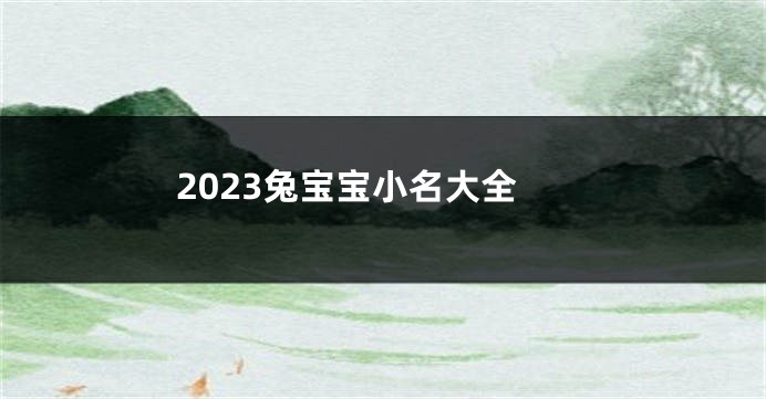 2023兔宝宝小名大全