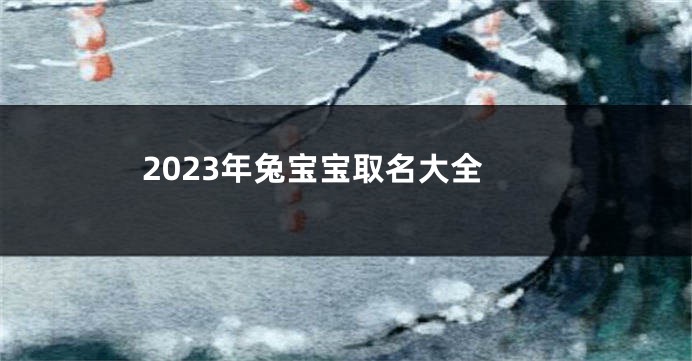 2023年兔宝宝取名大全